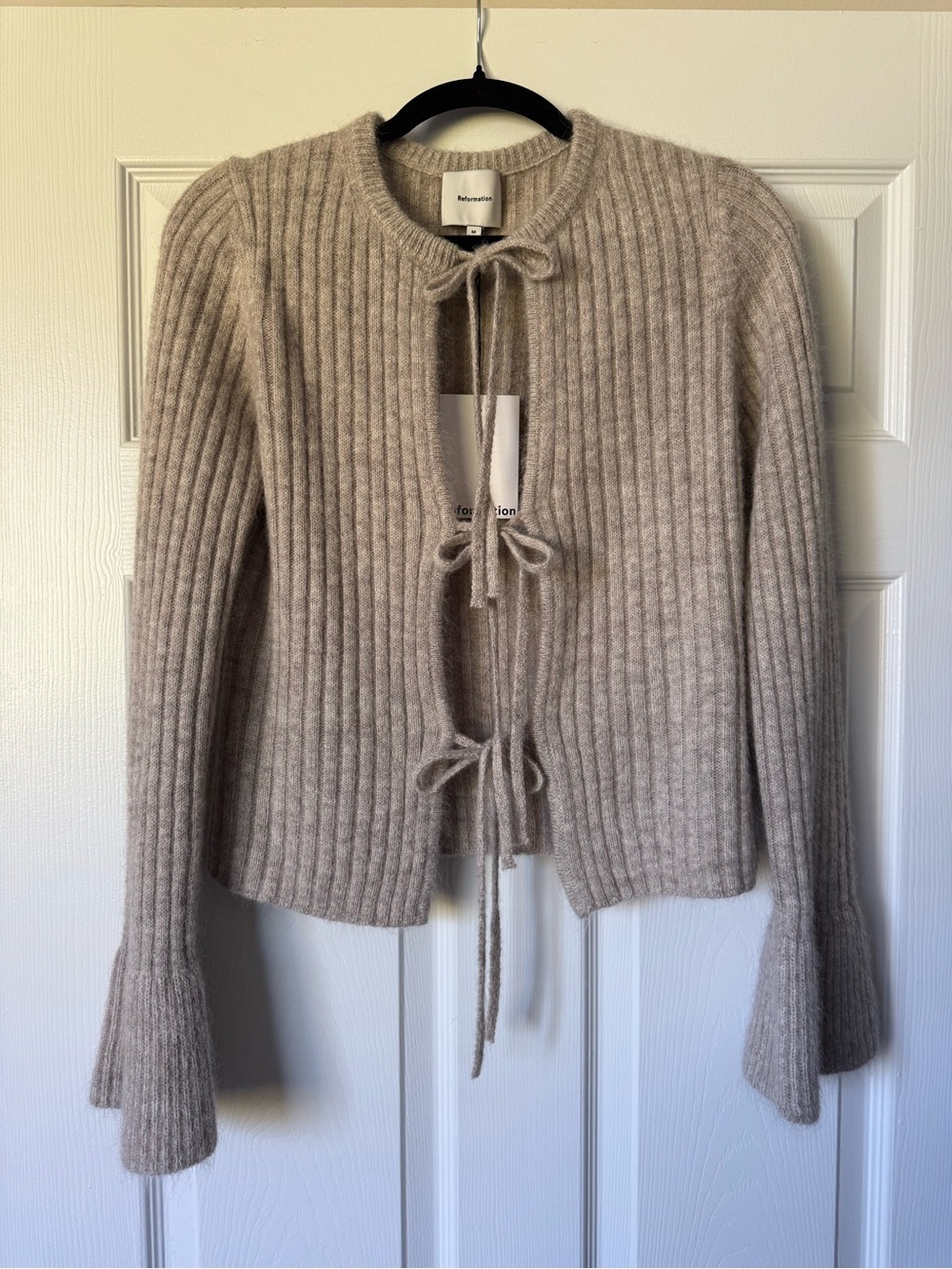 Reformation Rebecca Cashmere Alpaca Tie Front Cardigan NWT - Picture 7 of 9